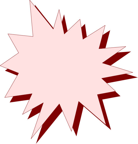 The image shows two explosions with a red background; each explosion has white sparks emanating from it.