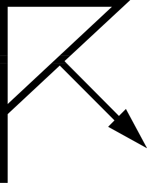 The image shows a black strip with white lines on it against an indistinct background that is mostly grayish-brown in color.
