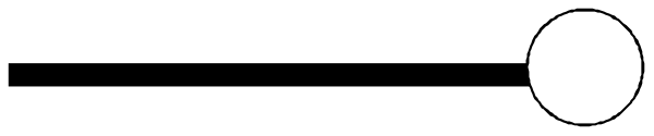 The image shows a simple black and white illustration of two moons with different sizes against an empty background.