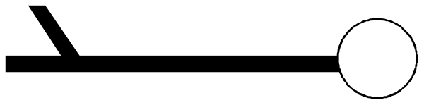 The image shows a black car with two white dots on it against an indistinct background.
