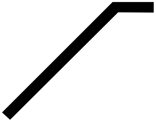 The image shows a black line with two white rectangles on either side of it against a gray background.