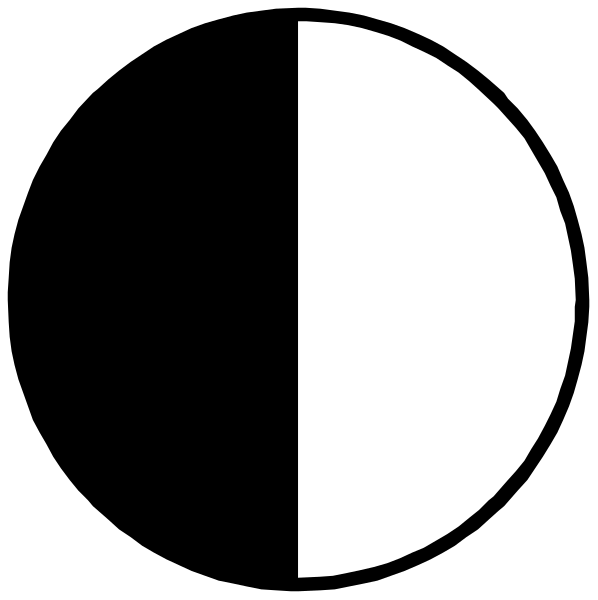 The image shows a black and white illustration of two overlapping circles with different shades within them against an empty background.