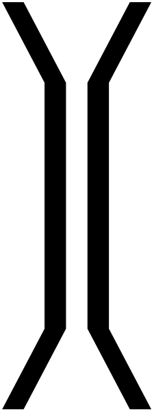 The image shows a black and white pixelated representation of an abstract figure with stripes on its body against a gray background.