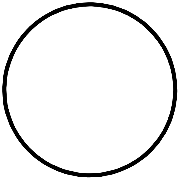 The image shows a black circle with two white circles inside it on either side of an empty space where another smaller circle should be placed to complete the pattern.