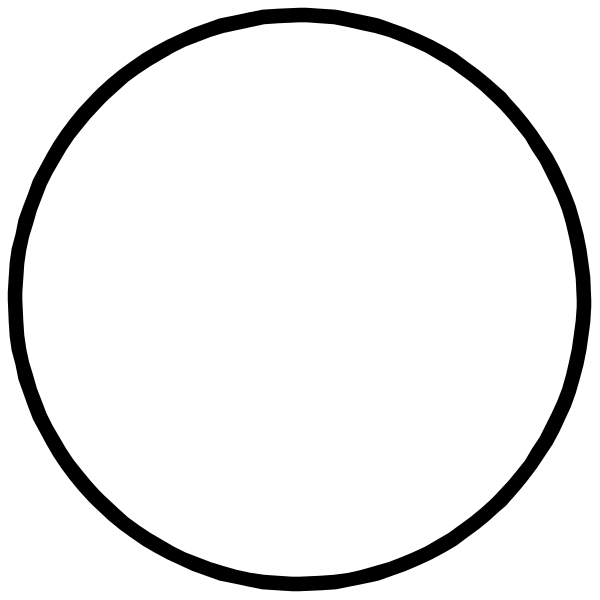 The image shows a simple black and white illustration of two overlapping circles with an oval shape between them on top right side.