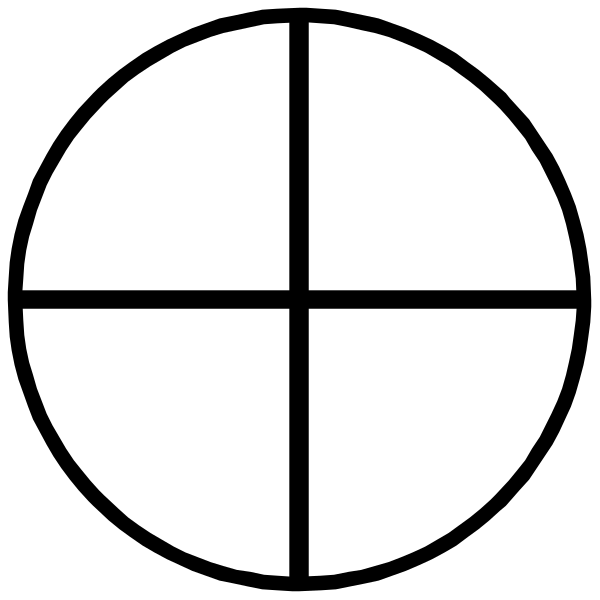 The black and white logo of a cross with an eye inside it on top of another circle is shown.