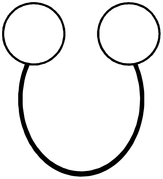 The black and white photo shows a simple representation of two eyes with eyelashes on either side against a gray background.