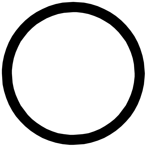 The image shows a simple black circle with no additional details visible within it against an untextured background.