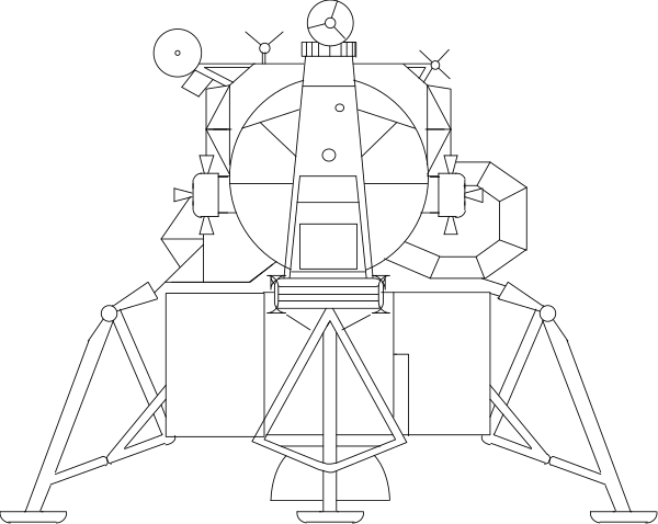 The image shows a black background with white shapes that resemble planets orbiting around what appears to be an unseen central object in space-like formation; there is also one small square on the bottom left corner of the screen, which could represent another celestial body or perhaps some form of equipment.