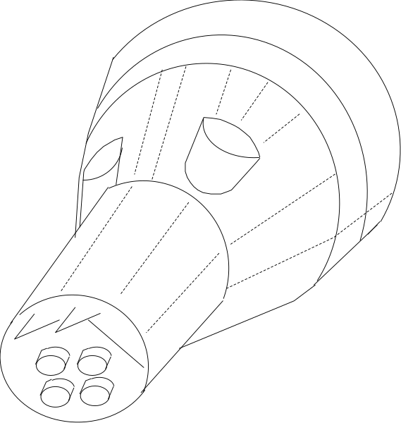 The image shows a black square with white dots arranged to resemble an abstract representation of something that could be interpreted as either a person standing in front of another object (possibly a wall) or two objects side by side, one larger than the other; it's not clear due to its simplicity.