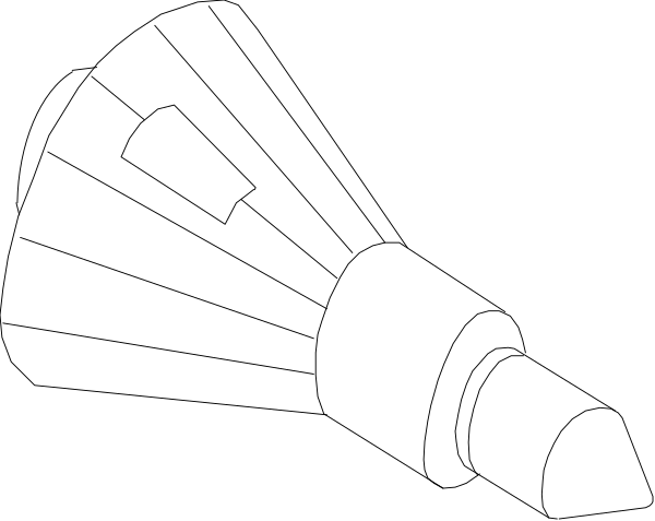 The image shows a black square with an abstract design inside it against a dark background.