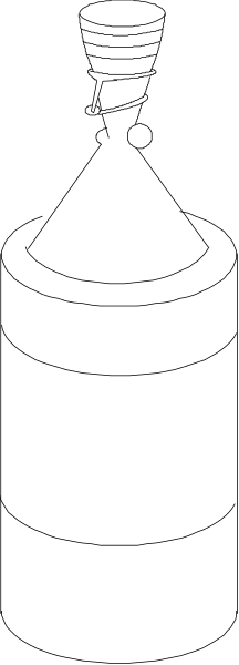 The image shows a simple black and white line drawing of an abstract figure with two lines representing arms on either side against a plain background.