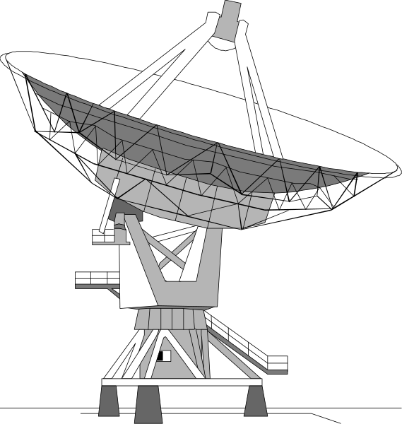 The black and white illustration shows a satellite dish on top of an antenna tower with two poles connected by cables to support it; next to this is another image showing only one pole without any equipment, indicating that something has been removed from its original state or context.