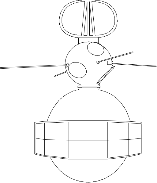 The image shows a black silhouette of an object with two visible eyes against a white background on the left side; there is no text present in this clip-art image.