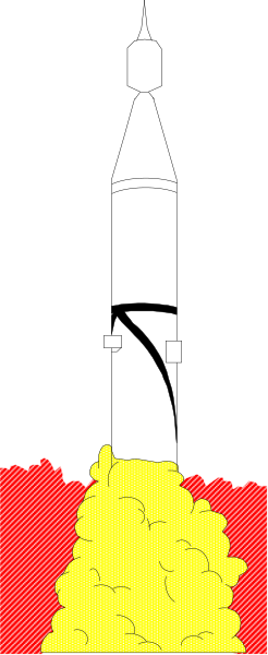 The image shows a pixelated scene with two characters: on the left side is an orange character that appears to be holding something yellow; on the right side there's another figure resembling fire or flames, which could represent danger or destruction in this context.