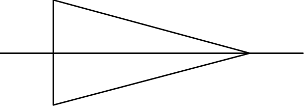 The image shows a gray background with two black rectangles on top of each other at an angle; there is no text present in this clip-art image.