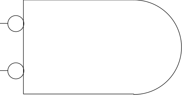 The image shows a black line on top of another gray rectangle with two white rectangles inside it.