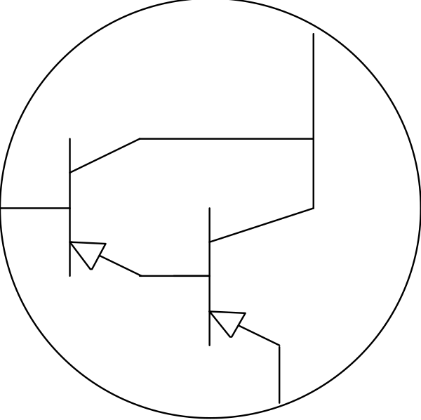 The image shows a simple black space with two white dots at different heights against it.