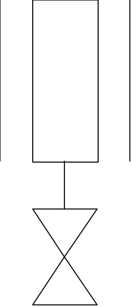 The image shows a black vertical line on top of gray horizontal stripes against an off-white background with no other discernible content visible in this small clip-art format.