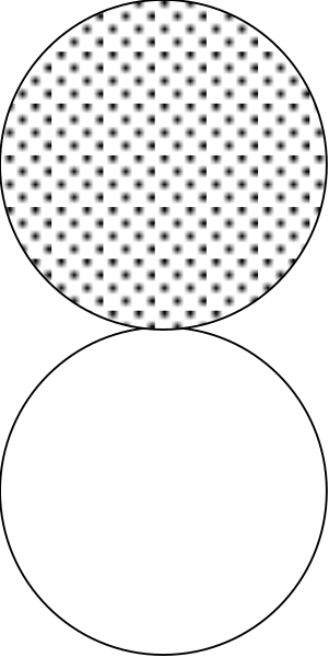 The image shows a black silhouette of an object with white dots on it against a dark background.