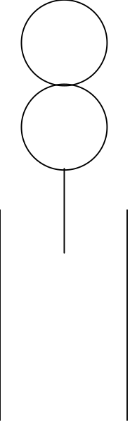The image shows a black and white checkered pattern with two vertical lines on either side of it.
