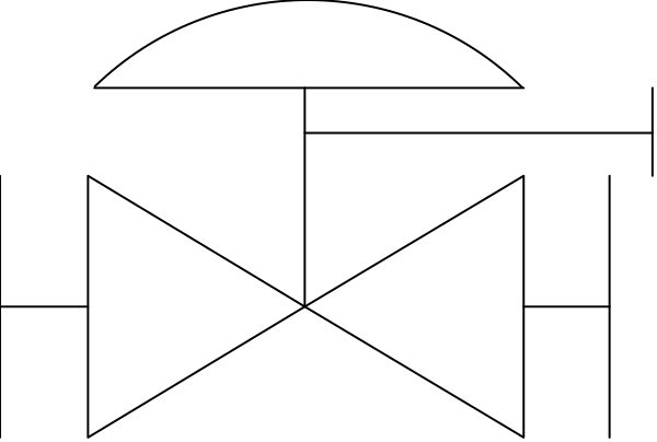 The image shows a black line with two white rectangles on either side of it against a gray background.