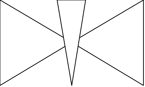 The image shows a black and white pixelated representation of an abstract shape that resembles a stylized letter "V".