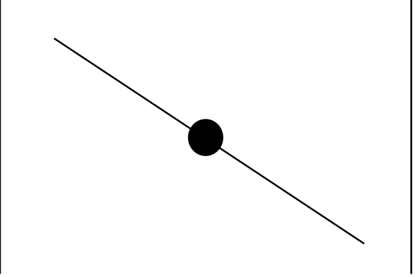 The image shows a black line with two rectangles on either side of it against a gray background.