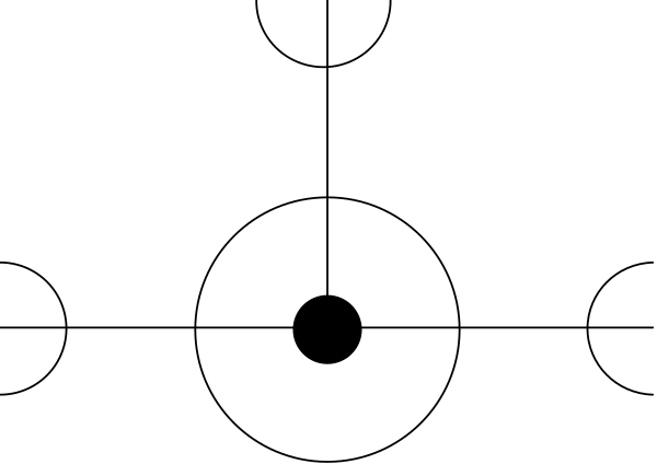 The image shows a black line with two white rectangles on either side of it against a gray background.