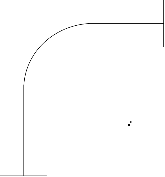 The image shows a simple line drawing of three vertical rectangles with varying heights against a black background on what appears to be an abstract surface.