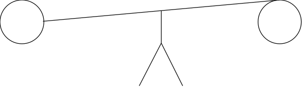 The image shows a gray background with two black lines that appear to be parallel but have an irregular shape at their ends where one line is slightly curved upwards while the other has a sharp angle downward, creating a sense of depth and perspective in this minimalistic composition.