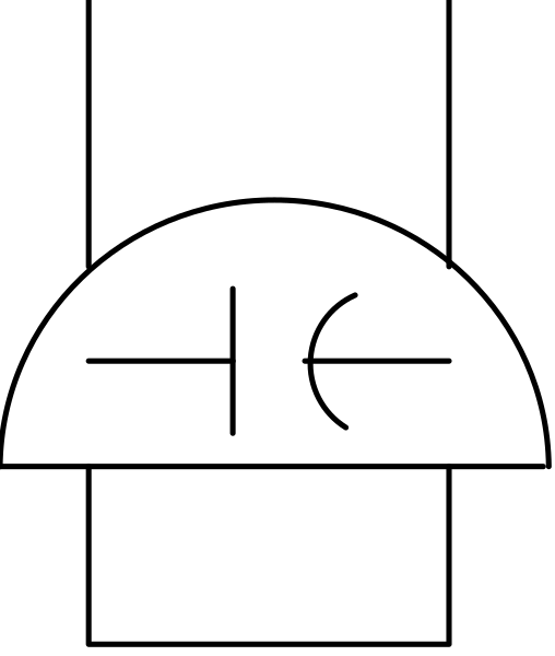The image shows a black vertical strip with horizontal lines of varying shades on either side against a dark background.