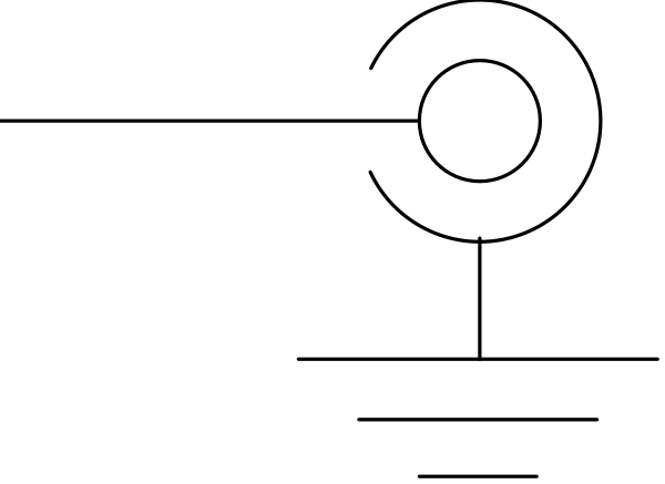 The image shows a black line with two white rectangles on either side of it against a gray background.