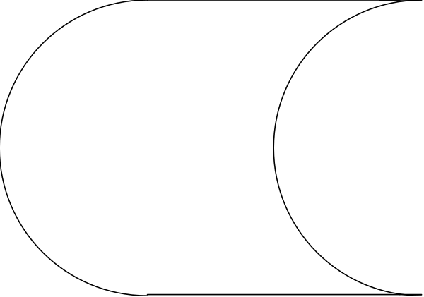 The image shows a gray background with two black lines that appear to be parallel but have an irregular shape at their ends where one line is thicker than the other; there's no text present in this clip-art image, and it does not depict any objects or actions as described by your prompt.