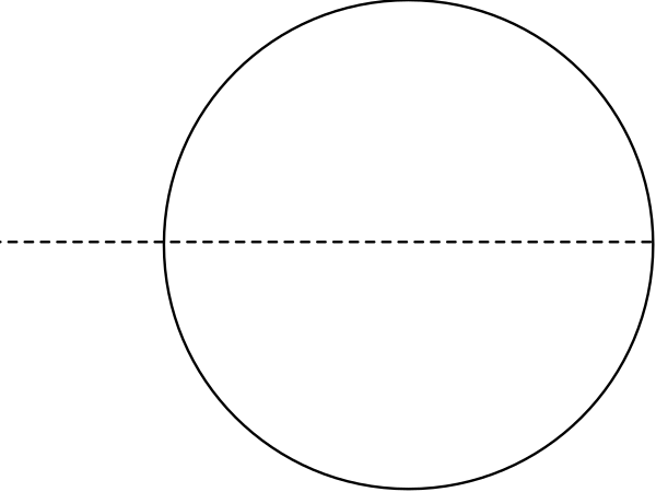 The image shows a black line with two white dots on either end against a gray background.