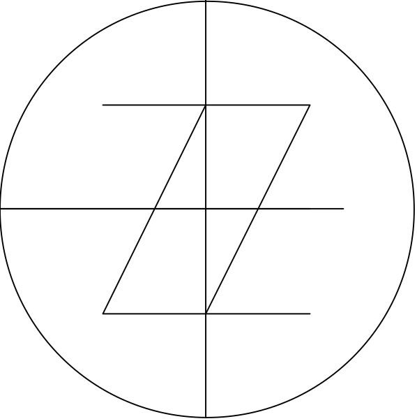 The image shows a black background with two white lines intersecting at an angle near each other on top of it.