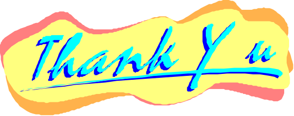The image shows a thank you message with an orange border on top of it.