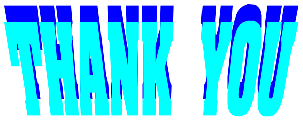 The image shows a graphic with text that says "THANK YOU" at the top of it followed by an arrow pointing downward to another line of text which reads "Thank you."