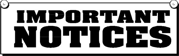 The image shows a sign with text that reads "IMPORTANT NOTICES" on it.