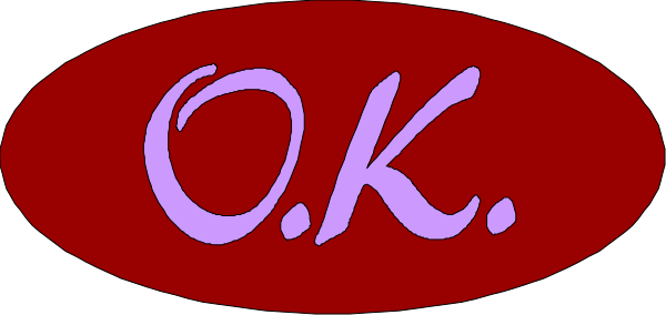 The image shows a logo with text that reads "OK" on top of an oval shape containing another word which is partially obscured by red bars; below this graphic there's additional smaller text reading ". OK."