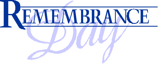 The image shows a logo with text that reads "Remembrance Day" at the top of it followed by smaller letters spelling out "Day."