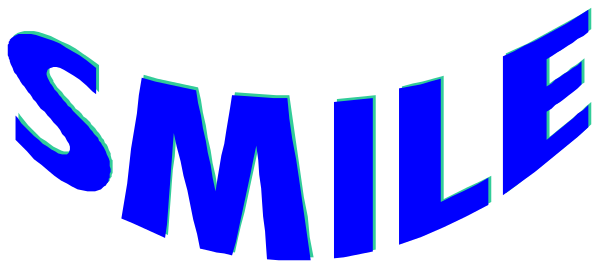 The text "smiles" written on a blue background with white lettering is displayed prominently at the center of an image that appears to be in grayscale tones.