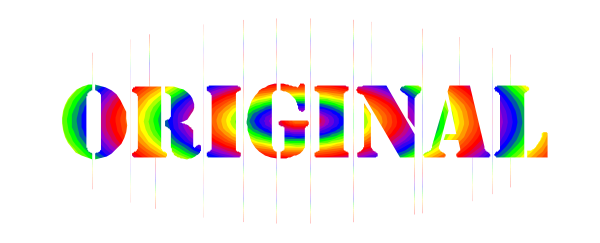 The image shows a gray background with colorful text that reads "ORIGINAL" on it.