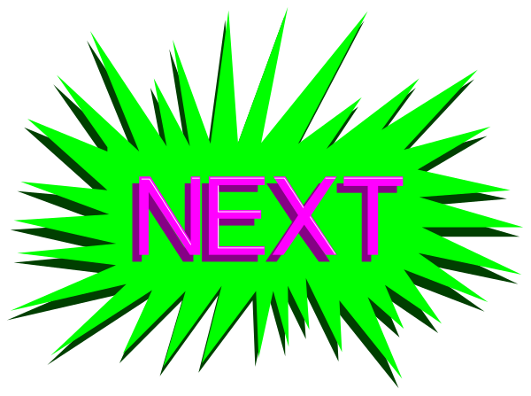 The image shows a neon green explosion graphic with text that reads "NEXT" on it against an otherwise dark background.