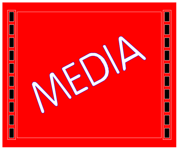The image shows a red ticket with white text that reads "MEDIA" on it against an unidentified background.