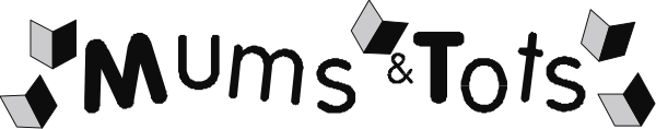 The image shows a logo with text that reads "Mums & Toys."
