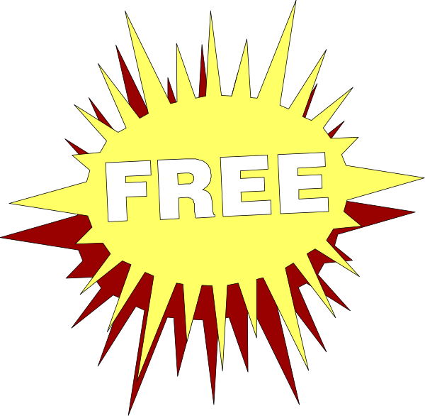 The image shows a graphic with an explosion effect around text that reads "FREE."