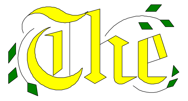 The image shows a stylized representation of text that reads "CHRISTMAS" with an intricate design around it in yellow on top of black background.