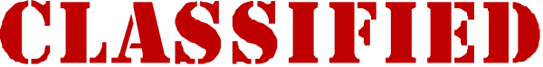 The text "classified" on a grey background with red outline around it is shown at top of an otherwise blank image.