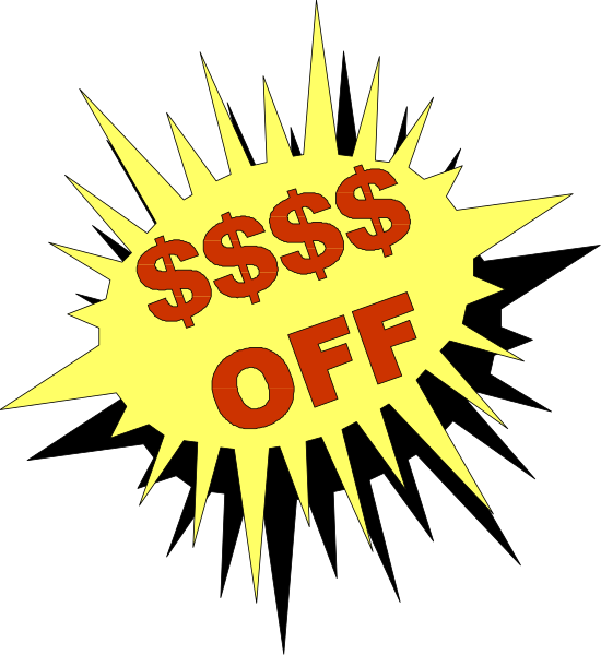 The image shows a graphic with an explosion effect around text that reads "$50 OFF" on top of it.